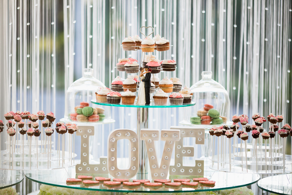 Cupcakes and mini desserts at a wedding