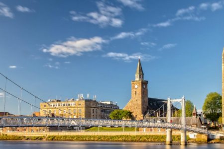 View of Inverness and the Greig Street Bridge