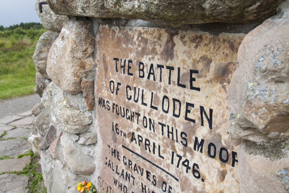 Memorial stone at the site of the Battle of Culloden