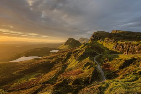 Rolling hills during a sunset