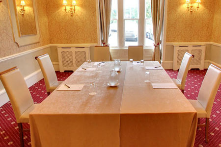 A table set for a meeting at Kingsmills Hotel