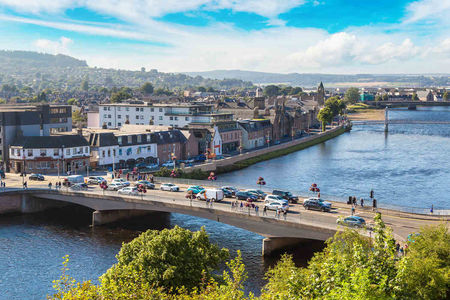 An Ariel view of Inverness and River Ness