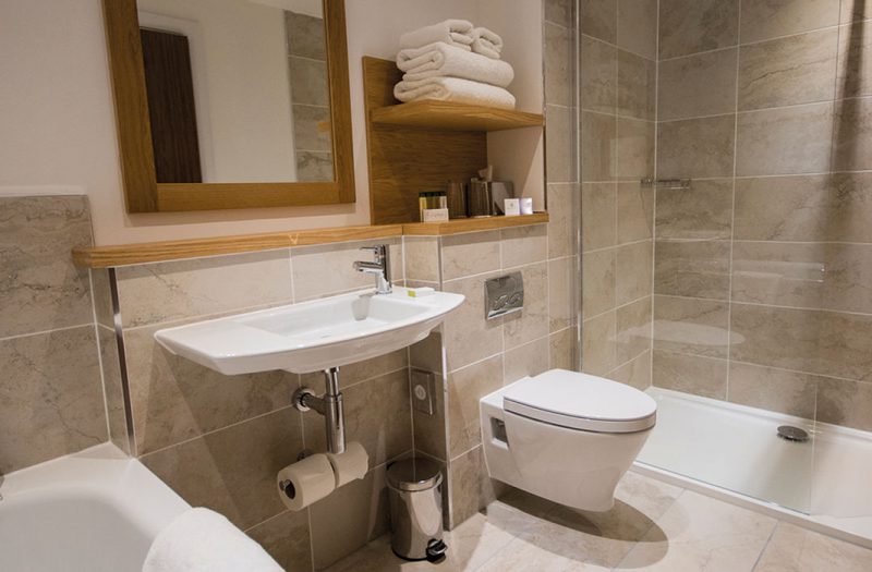 The bathroom in a luxury room at Kingsmills Hotel, Inverness