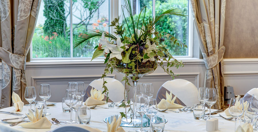 A table set for dining at Kingsmills Hotel