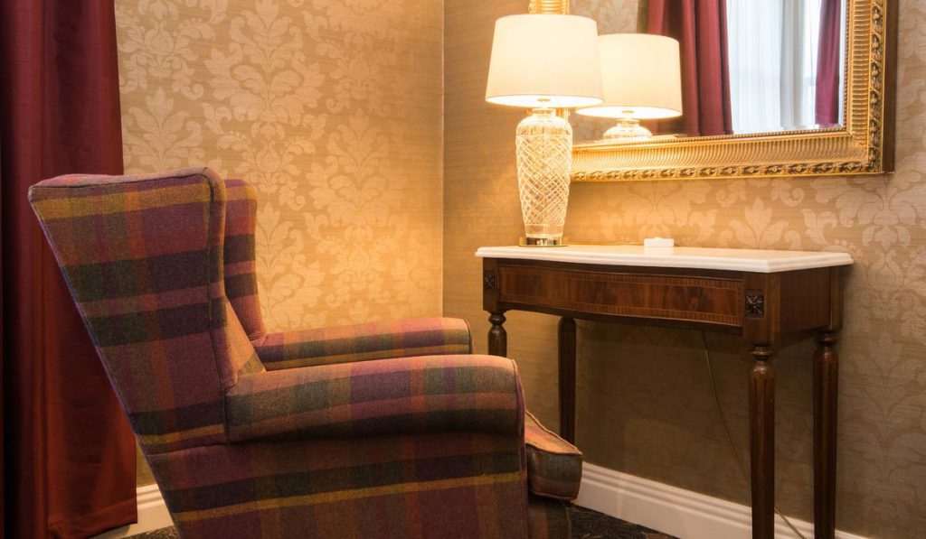 A cosy armchair at Kingsmills Hotel, Inverness