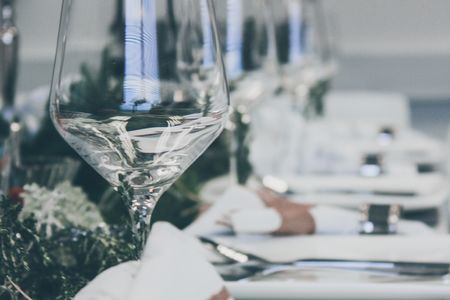 A close up of a table set for dining