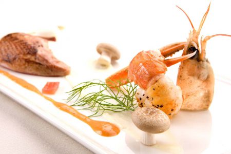 Plate of fine dining food at the Kingsmills Hotel, Inverness