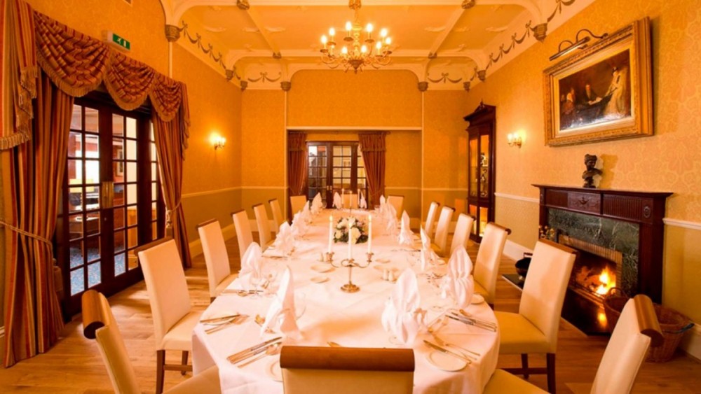 A dinner table set up for a family gathering at the Kingsmills Hotel, Inverness