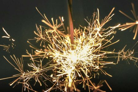 A sparkler sparking.