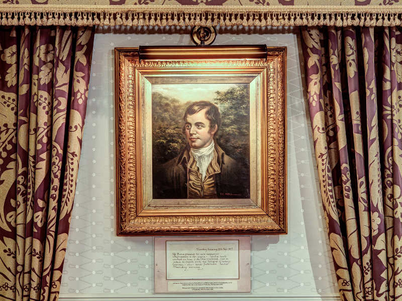 A painting of Robert Burns at the Kingsmills Hotel, Inverness