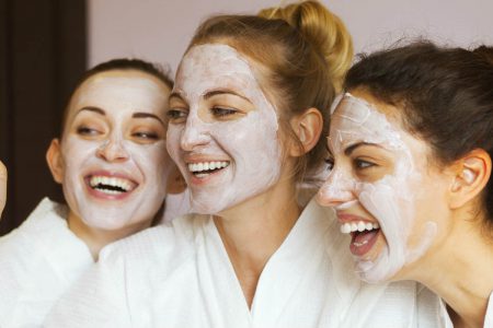 Three women taking a selfie with a facial on a spa day at the Kingsmills Hotel, Inverness
