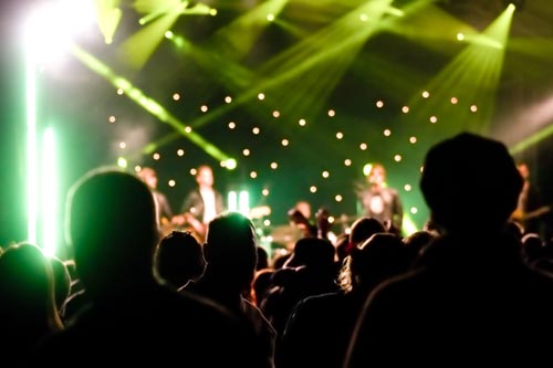 An audience at a pop concert