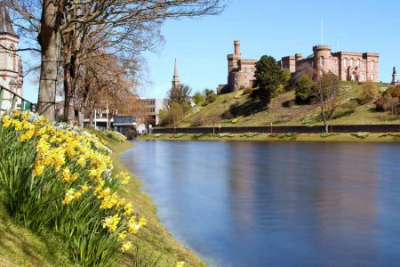 Inverness Castle in sprint, near the Kingsmills Hotel