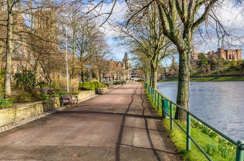 A path along the river Ness, near the Kingsmills Hotel, Inverness