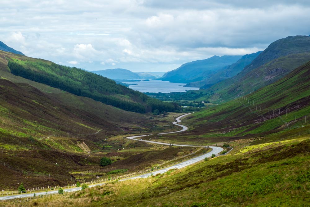 View of Loch Maree from Glen Docherty. Part of the North Coast 500