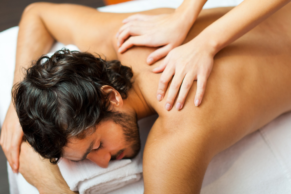 Man having a back and shoulder massage