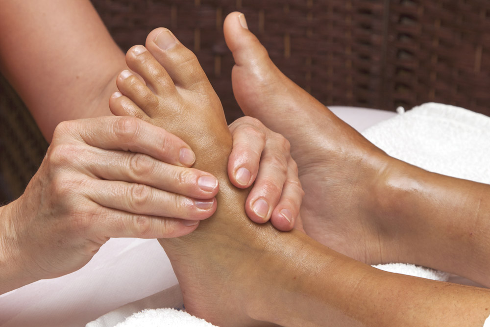 Woman having a foot massage