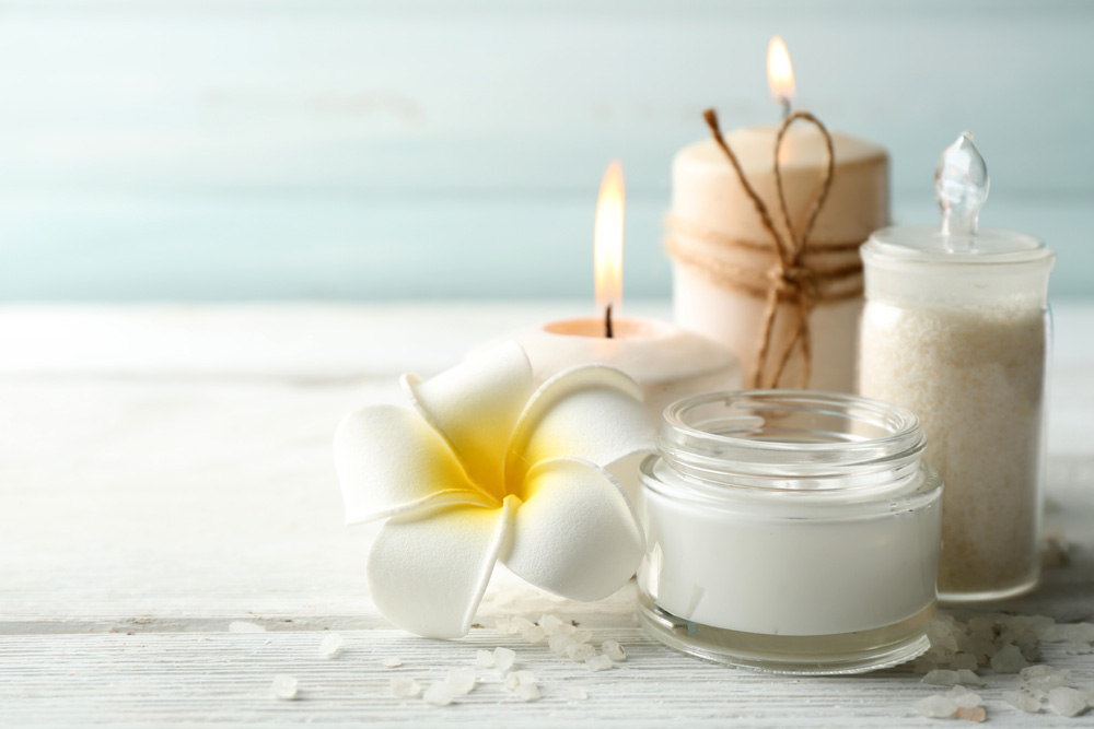 A range of spa products and candles