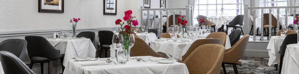 The Inglis Restaurant set for dining at Kingsmills Hotel