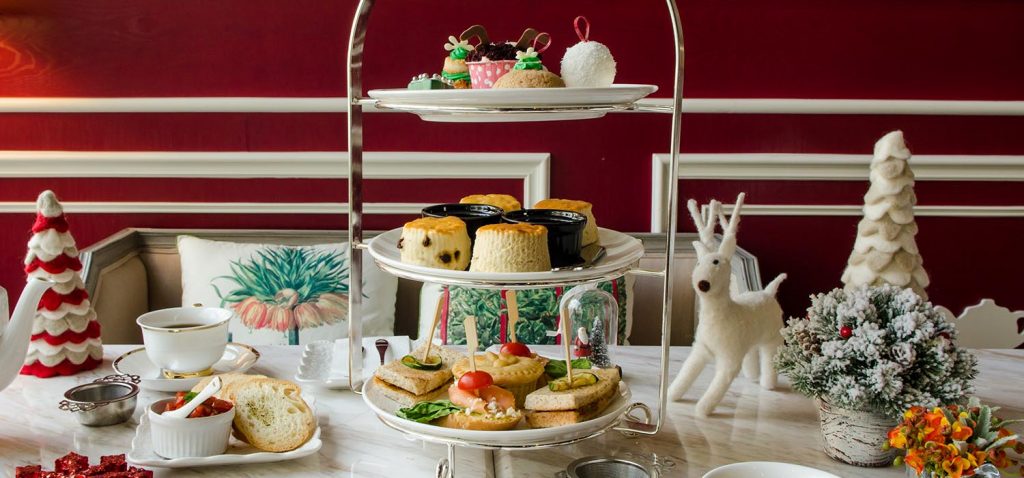 An afternoon tea served at The Kingsmills Hotel with a festive theme