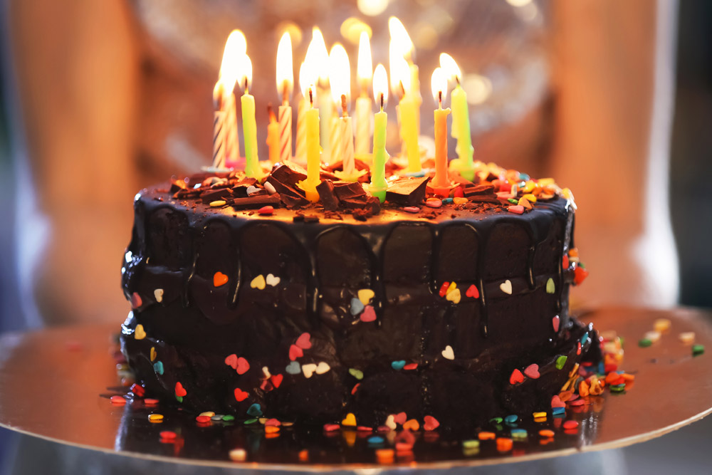 Chocolate cake with candles