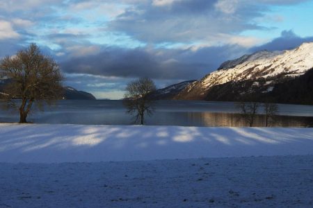 View of Loch Ness in wintertime