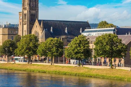 City view of Inverness in Scotland