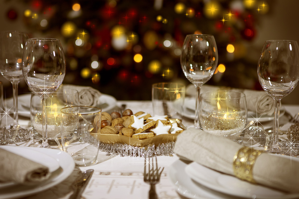 Festive table set for lunch at the Kingsmills Hotel, Inverness