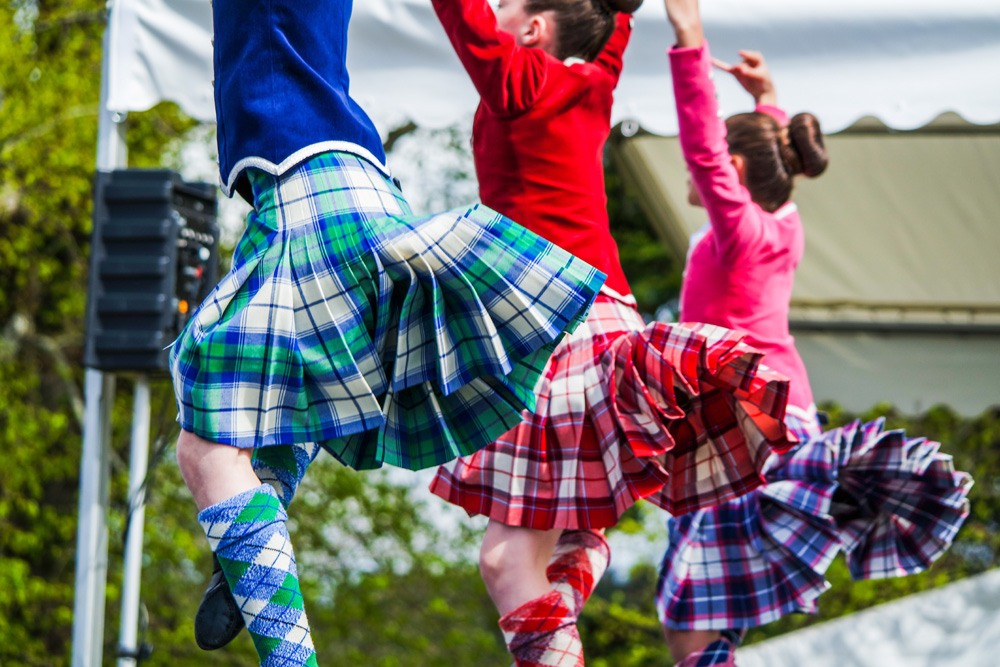 Three traditional Highland dancers