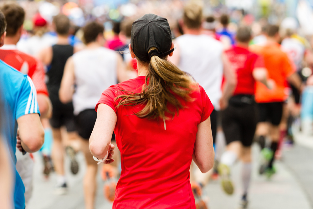 Running crowd at the marathon