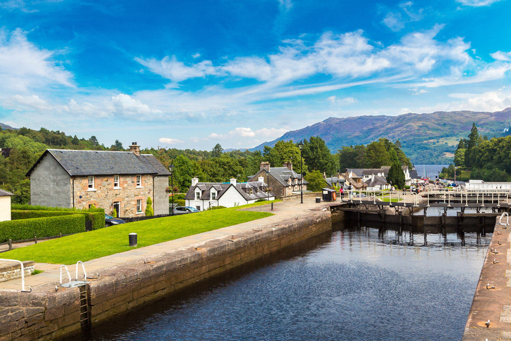 Water gateway at Fort Augustus by Loch Ness