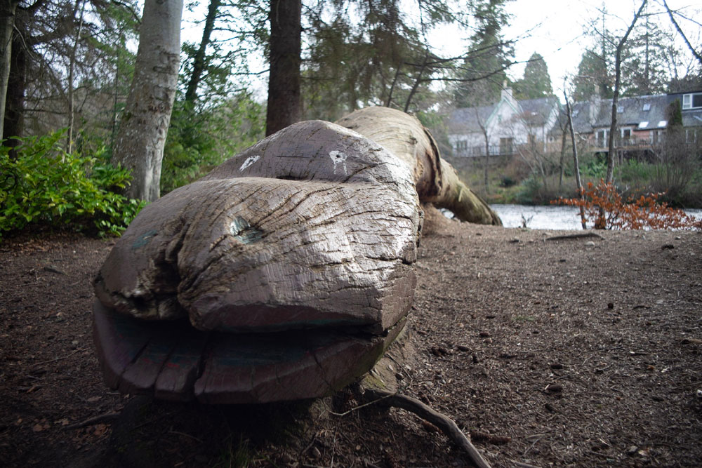 Nessie sculpture in the Ness Islands