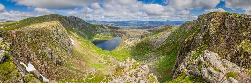 View of Loch Nagar in the Cairngorms National Park in summer