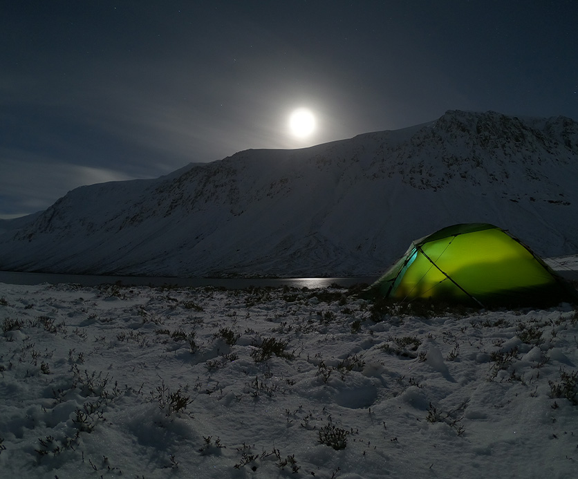 Wild camping under the moon in the Cairngorm National Park