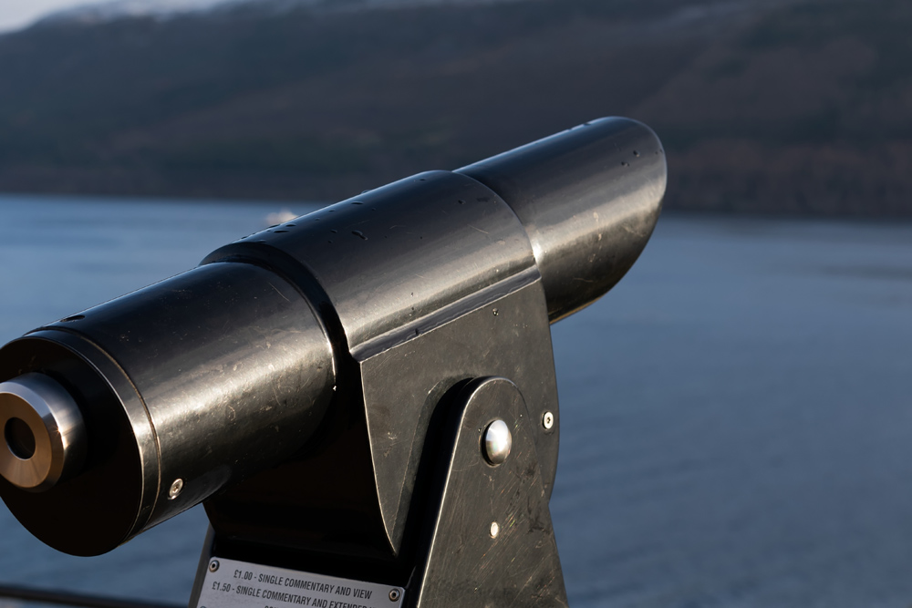 Binoculars looking out over Loch Ness