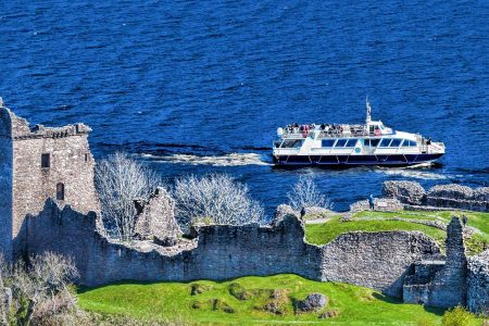 Urquhart Castle on the banks of Loch Ness, Scotland