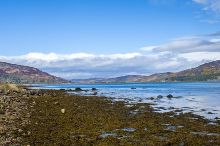 Beautiful views of Loch Fleet in Sutherland, Scotland