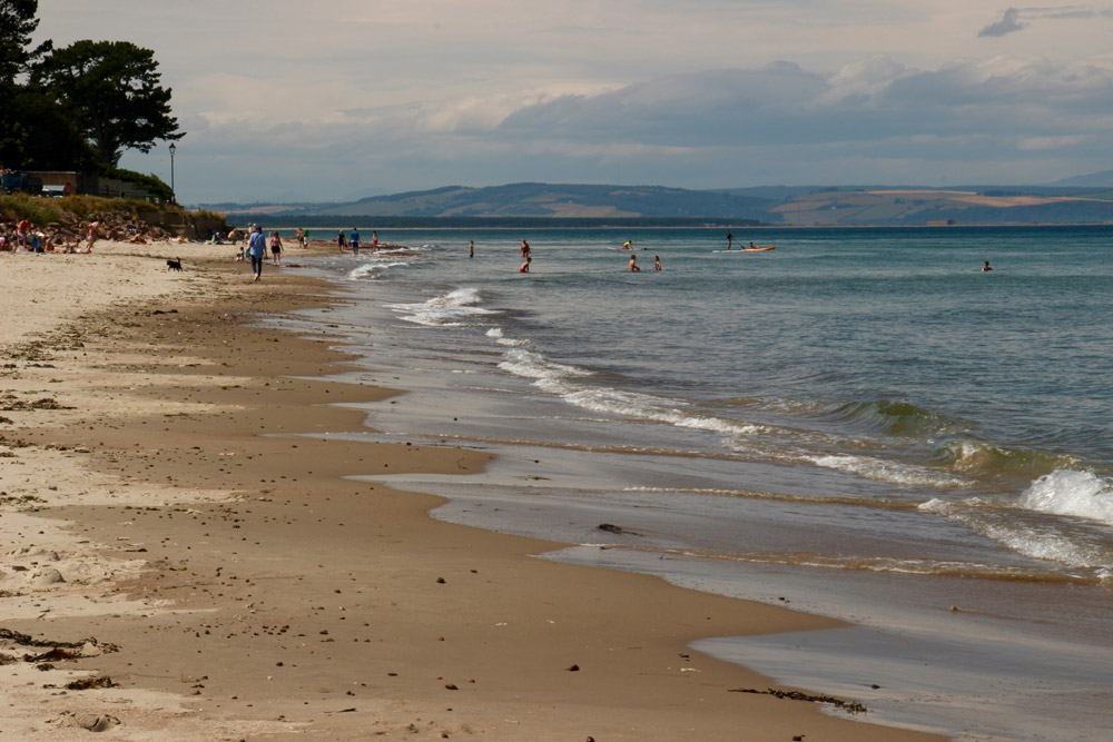 A sunny day on Nairn Beach in Scotland