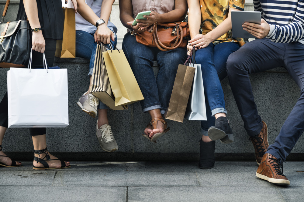 Group of people shopping