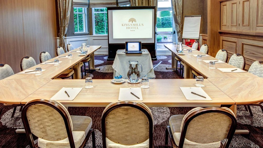 The Culcabock Suite set up for a meeting at the Kingsmills Hotel