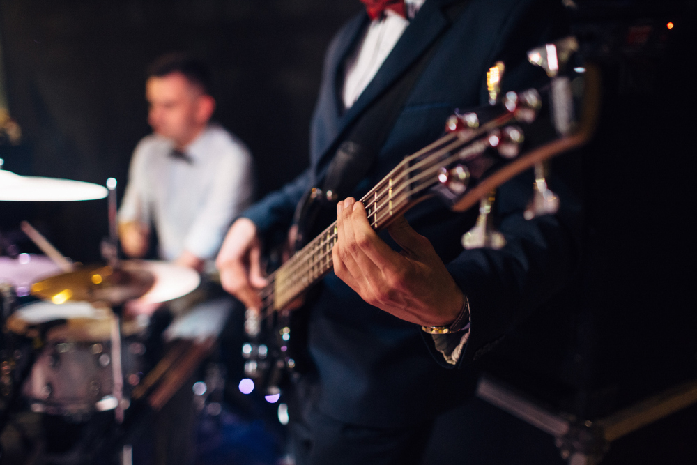 Live band playing at a wedding