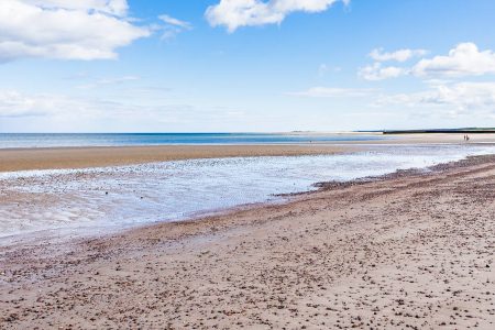 White, sandy beach in Nairn, Scotland