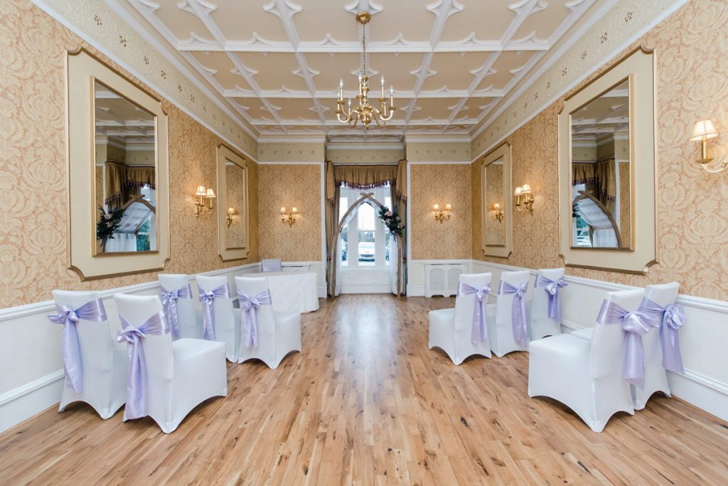 Wedding ceremony in the Macleod Room at the Kingsmills from @karenthorburn