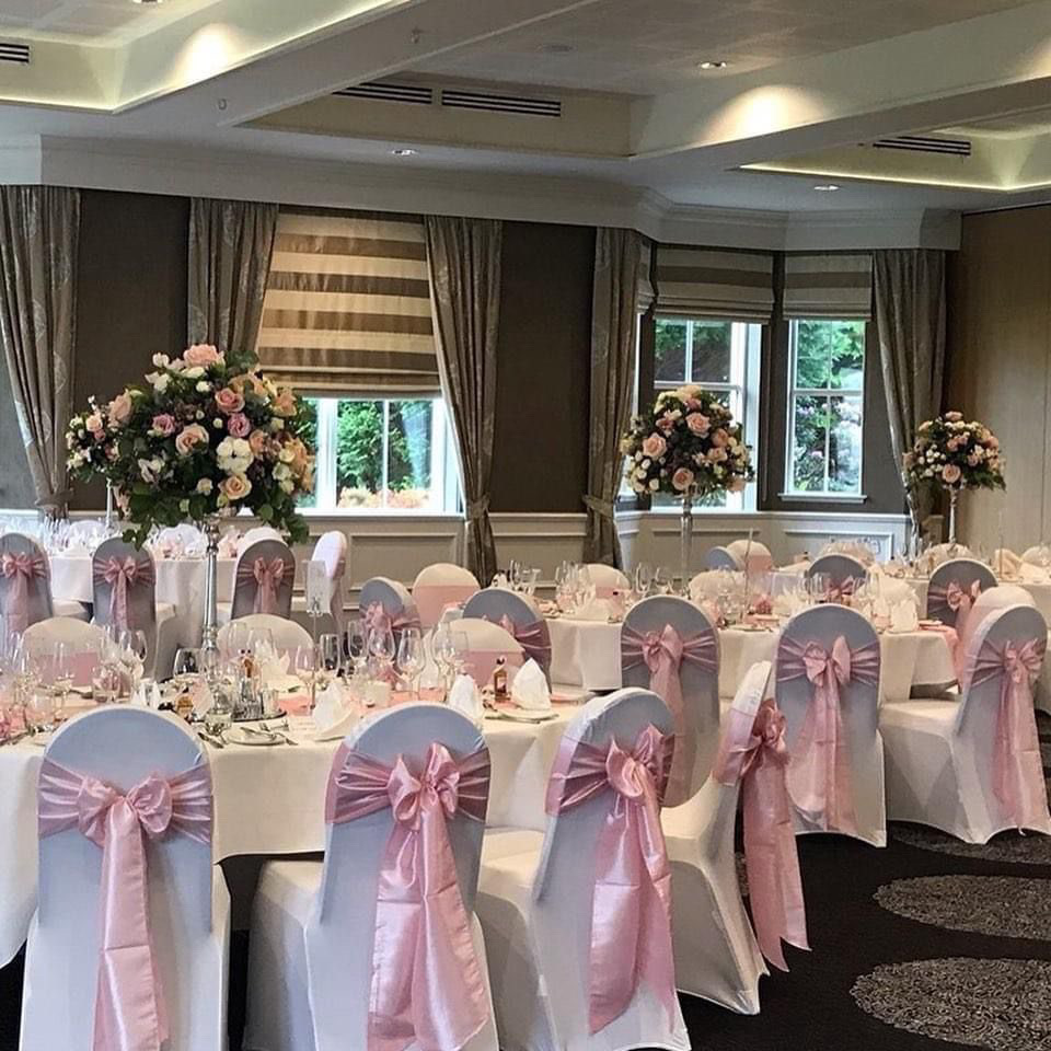 Kingsmills Suite 2 and Damfield set for a wedding meal