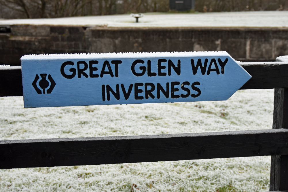Sign for the Great Glen Way, Inverness