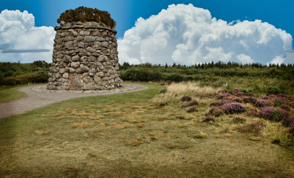 The memorial cairn at Culloden Battlefield Inverness Scotland.