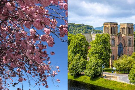 Scotland in winter, spring, summer and autumn