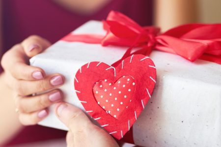 A Valentine's Day Gift wrapped up a red ribbon