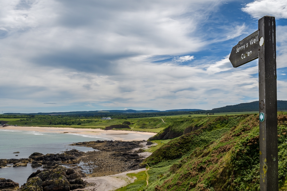 Cullen Beach from the Moray Costal Path.