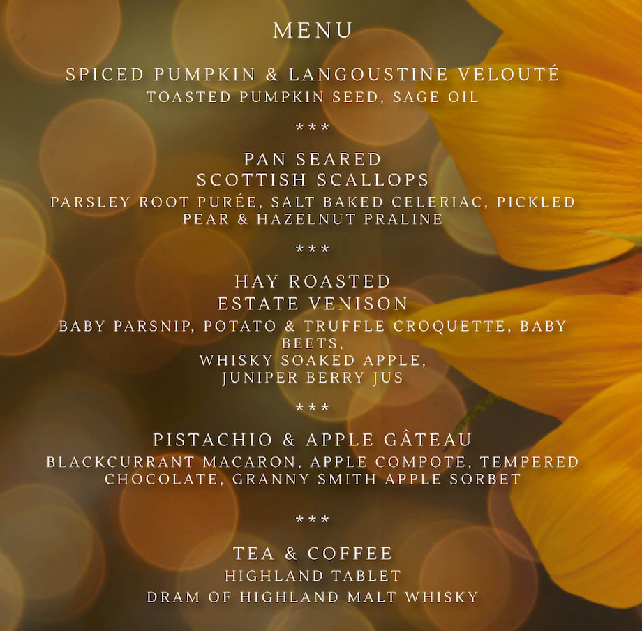 Sunflower Ball Menu 2024